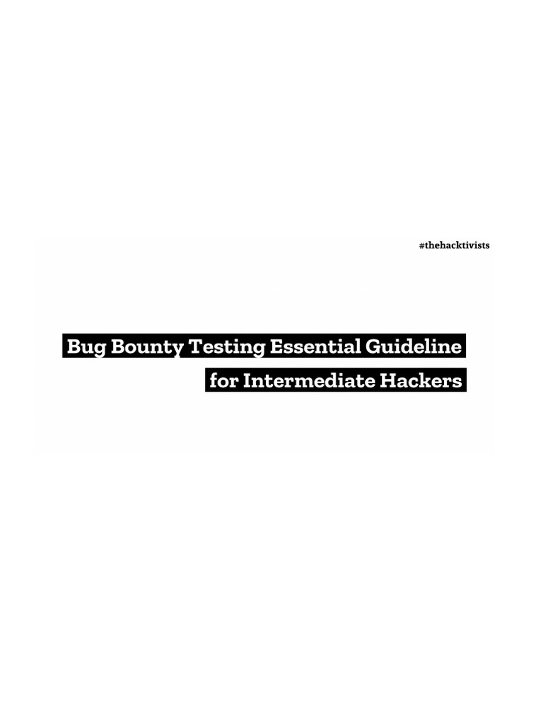 Bug Bounty Essential Guidelines PDF | PDF | Http Cookie | Password