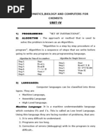 Unit-Iv: Mathematics, Biology and Computers For Chemists