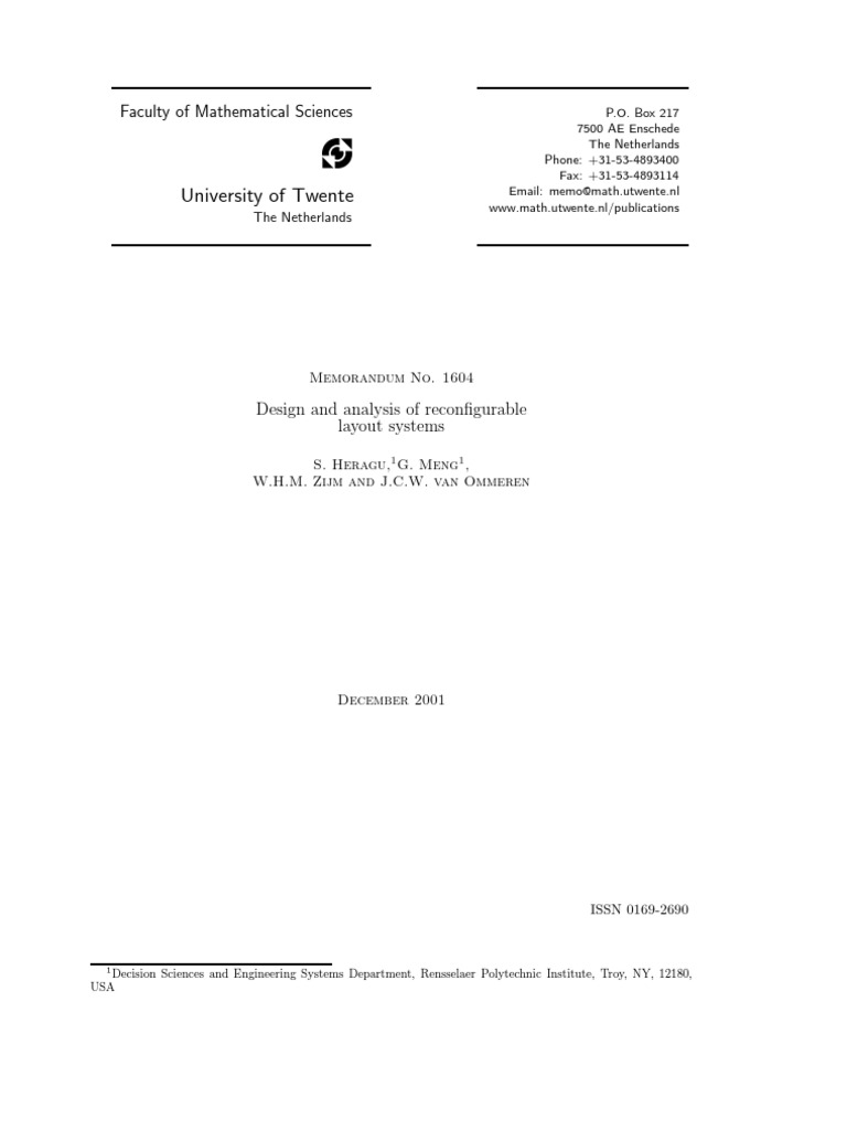 Reconfigurable Layout Systems in Manufacturing | PDF | Inventory ...