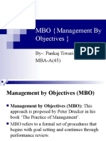 MBO (Management by Objectives) : By-: Pankaj Tiwari MBA-A