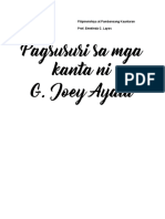 FIL Pagsusuri Sa Mga Awit Ni Joey Ayala