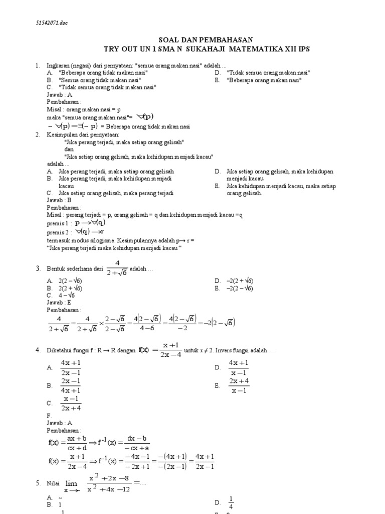 Soal Try Out Ips