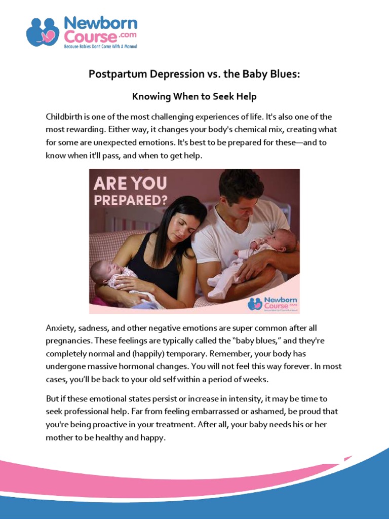 Postpartum Depression Vs Baby Blues Final | PDF | Postpartum Depression ...