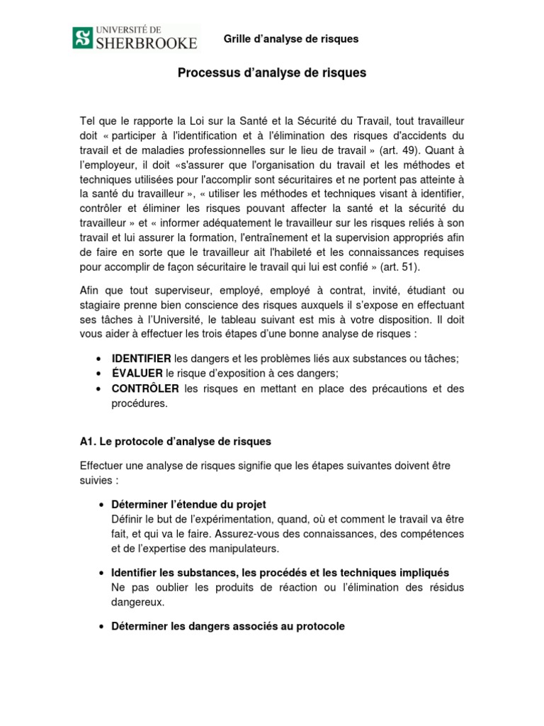 Analyse des Risques au Travail | PDF | Risque | Toxicologie