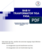 Bab Iv Tranformator Tiga Fasa: Program Studi Teknik Elektro Sekolah Tinggi Teknik - PLN Jakarta