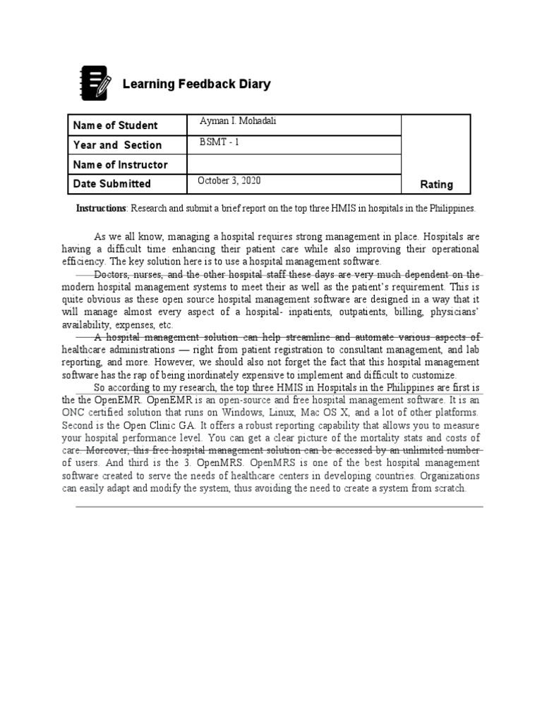 Final Lesson 6 LEARNING FBACK DIARY | PDF
