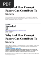 Why and How Concept Papers Can Contribute To Society: More - Horiz