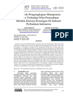 Pengaruh Pengungkapan Manajemen Risiko Terhadap Nilai Perusahaan Melalui Kinerja Keuangan Di Industri Perbankan Indonesia