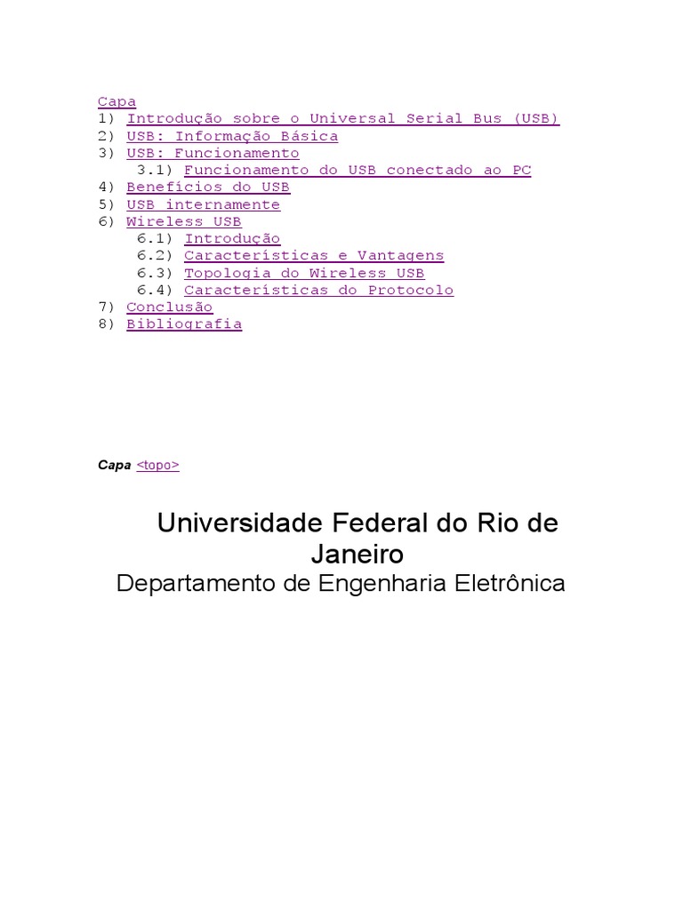 Funcionamento e Benefícios do USB | PDF | USB | PCs (computadores)