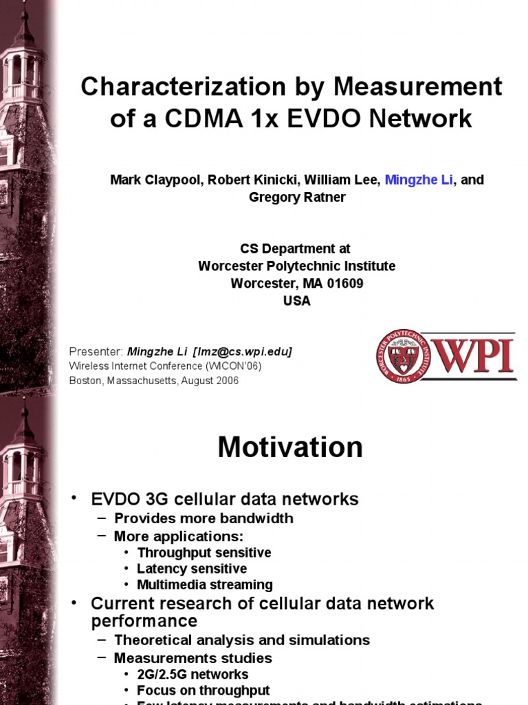 EVDO Network Performance Analysis | PDF | Data Transmission | Bandwidth ...