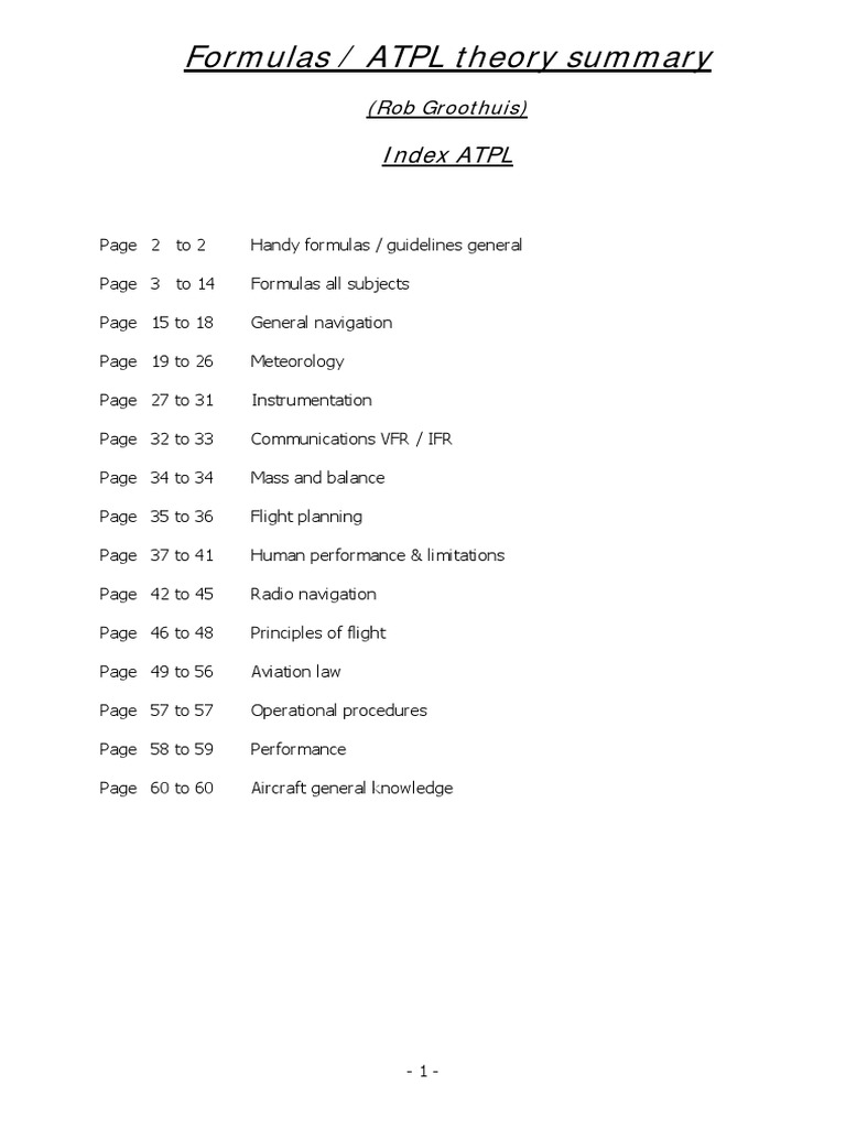 ATPL Summary PDF | PDF | Troposphere | Atmosphere Of Earth