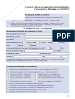 Formulaire de Pre Enregistrement Examen Depistage au Havre 