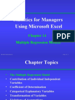 Statistics For Managers Using Microsoft Excel: Multiple Regression Models