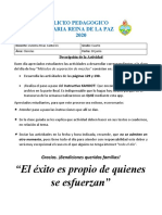 "El Éxito Es Propio de Quienes Se Esfuerzan": Liceo Pedagogico Maria Reina de La Paz 2020