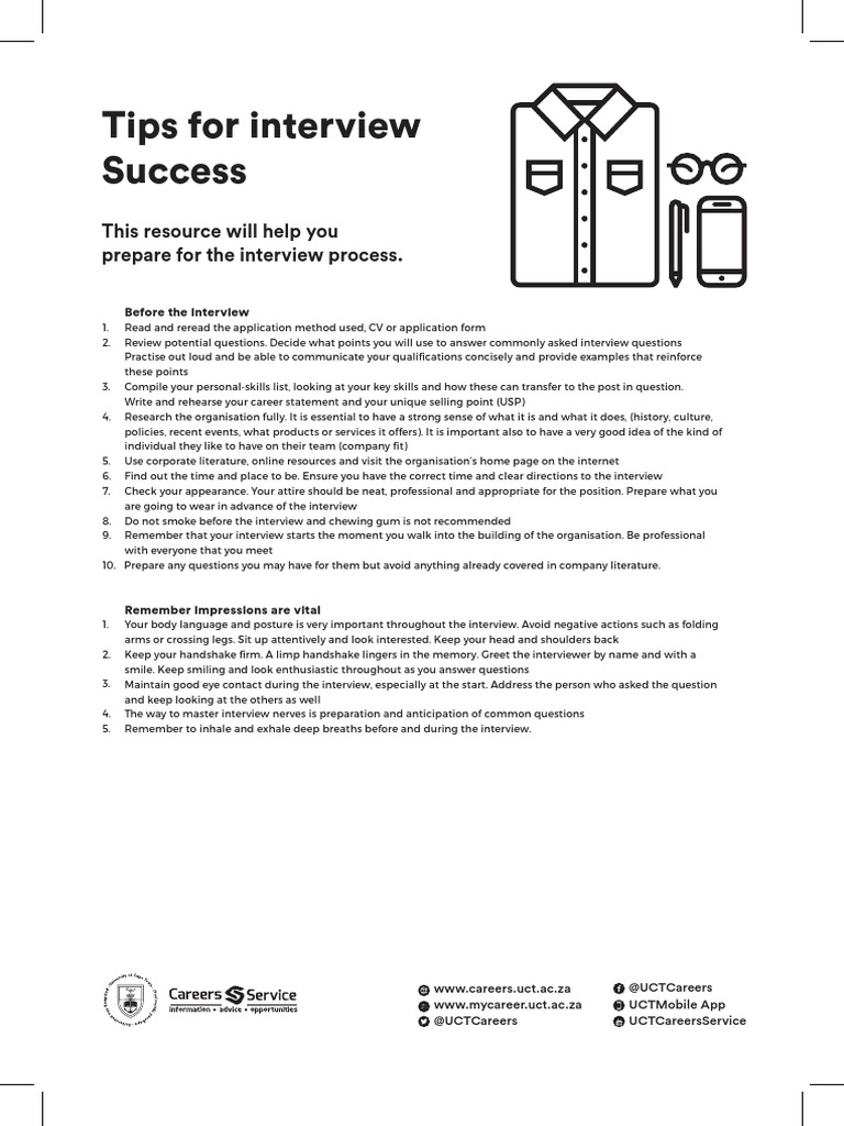 Tips For Interview Success 2016 | PDF | Interview | Body Language