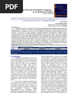 Reading Comprehension and Translation Performance of English Linguistics Students of Hung Vuong University: A Correlational Study