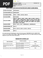 Index Sheet For Valve Actuator Data Sheet (Auma Make) .: Page 1 of 1