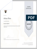 Adnan Khan: Course Certificate