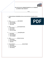 Examen Acumulativo de Ingles Correspondiente Al Iv Periodo Académico 2020. Grado 8°