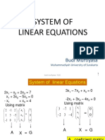System of Linear Equations: Budi Murtiyasa