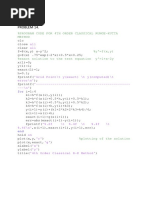 Problem 14.: %program Code For 4Th Order Classical Runge-Kutta Method