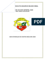 Plan de Accion 2020 Maria Auxiliadora PDF Jornada Unificada Mañana y Tarde