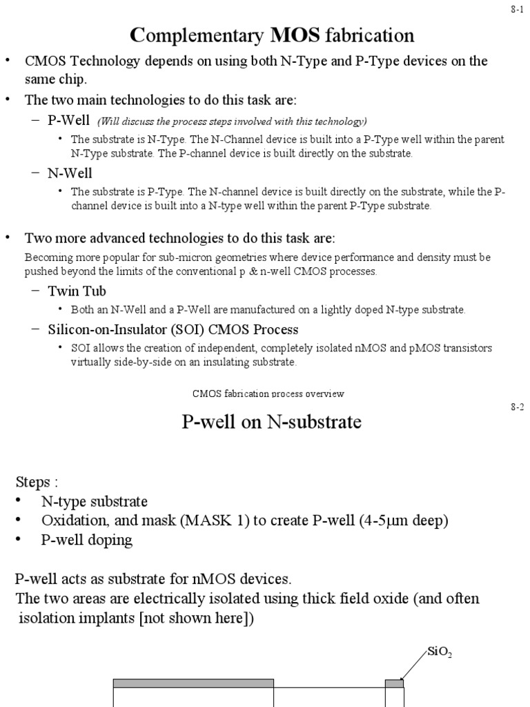 8CMOS Fabrication Process Overview | PDF | Cmos | Mosfet