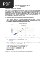 Managerial Economics (GCM6213) Assignment 1 Question 1 - Simple Linear Regression