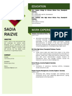 Sadia Raizve: Education