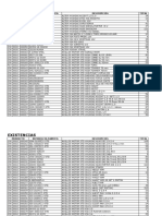 Existencias: Producto Referencia Fabrica Descripcion Total