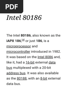 Overview of Intel 80186 Microprocessor | PDF | Electronic Design