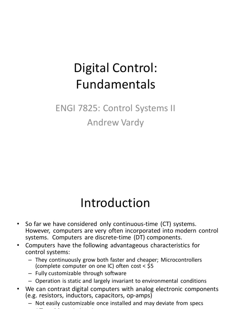 Digital Control Systems Overview | PDF | Laplace Transform | Discrete ...