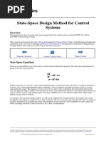 State Space For Control Systems