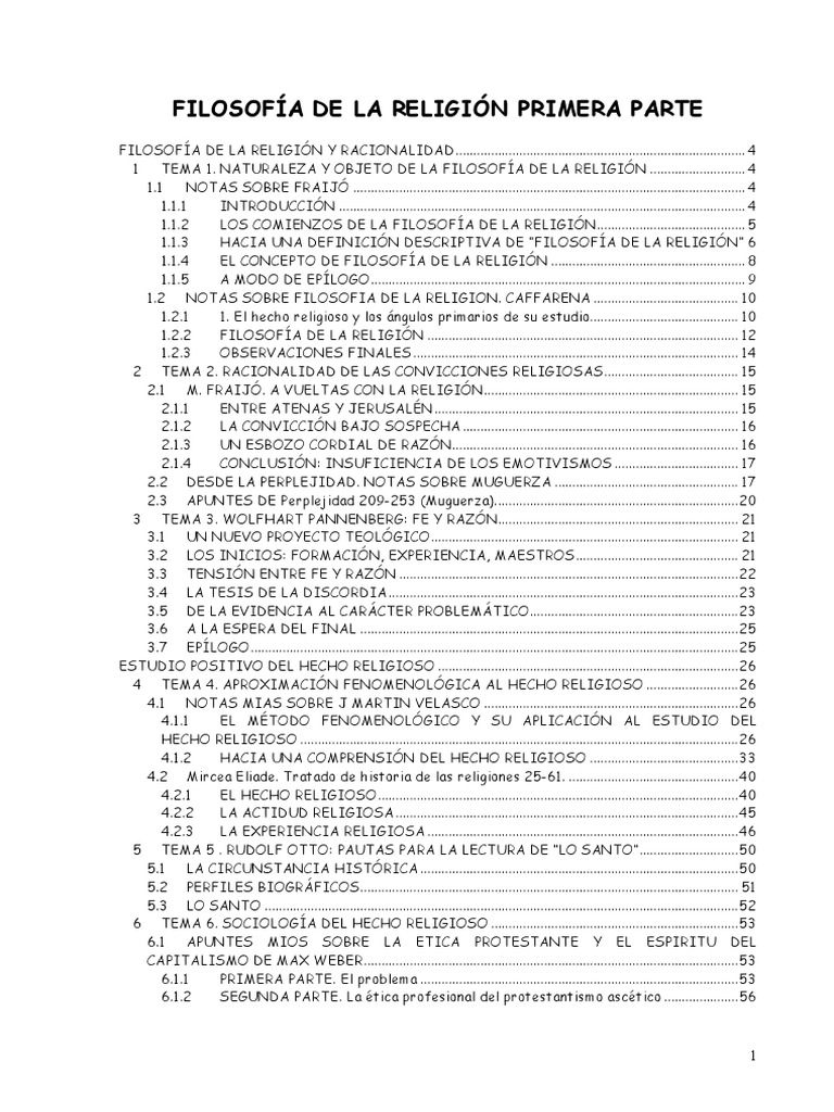Filosofia de La Religion I PDF | PDF