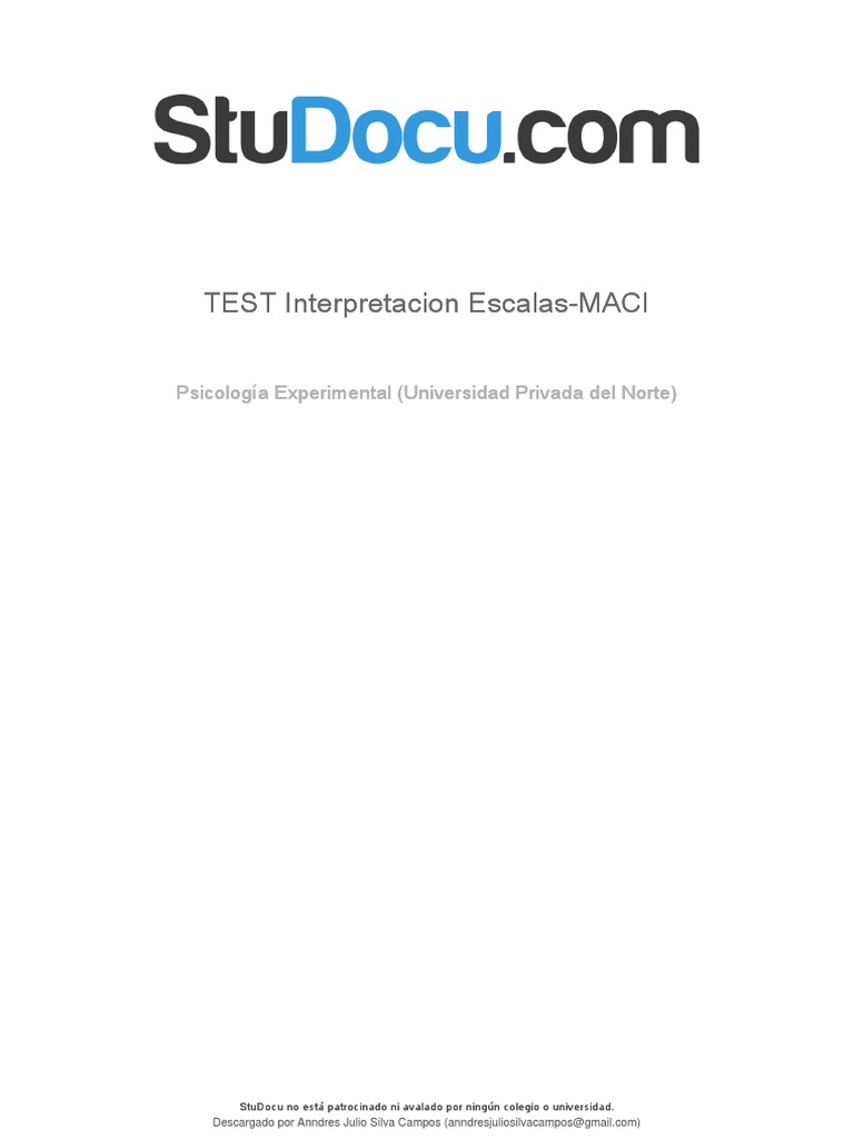 Interpretación del Test MACI para Adolescentes | PDF | Adolescencia ...