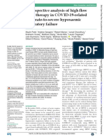 Retrospective Analysis of High Flow Nasal Therapy in COVID-19-related Moderate - To - Severe Hypoxaemic Respiratory Failure