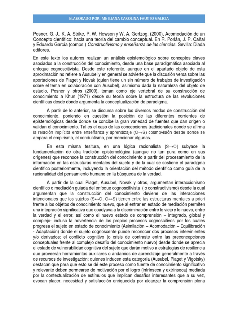 Constructivismo y Enseñanza de Las Ciencias PDF | PDF | Constructivismo ...