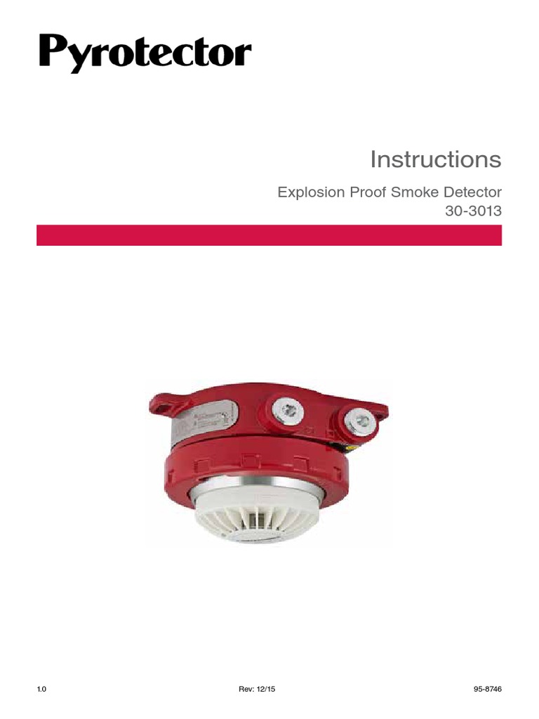 Instructions Explosion Proof Smoke Detector 303013 PDF Relay