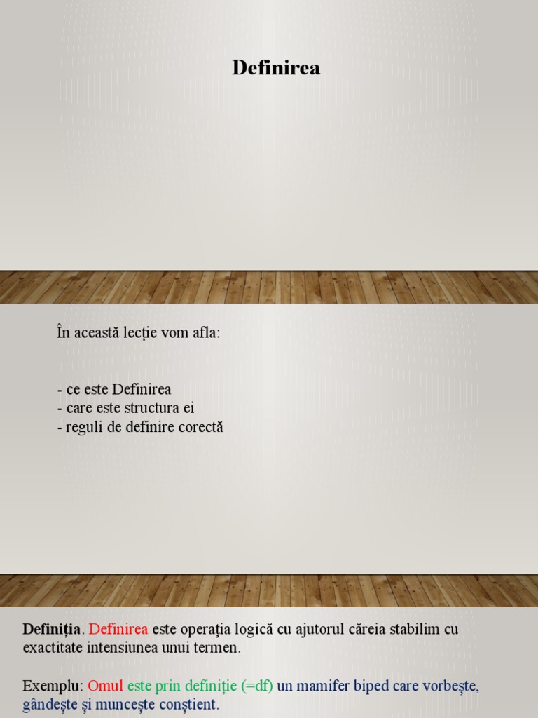Logica Lectia 3 Definirea | PDF