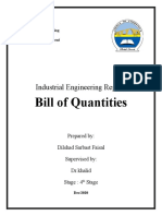 Bill of Quantities: Industrial Engineering Report