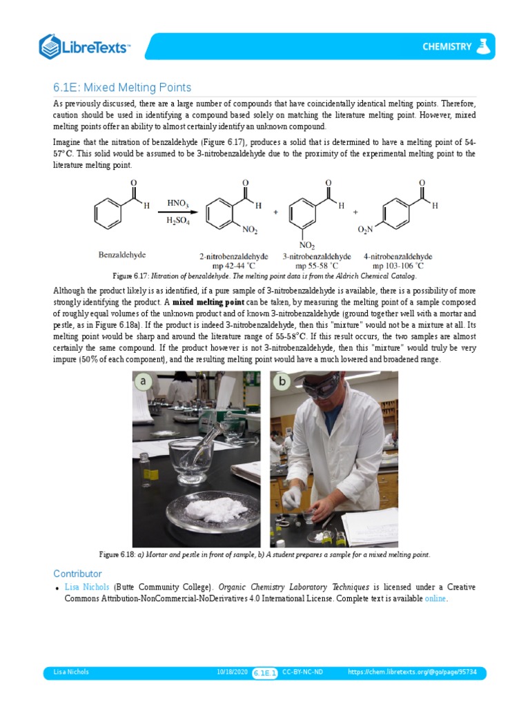 Mixed Melting Points in Organic Chemistry | PDF | Science & Mathematics