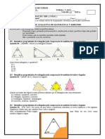 Atividade avaliativa de matemática sobre triângulos e quadriláteros