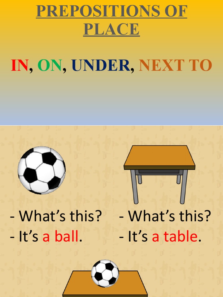 Prepositions of Place Explained | PDF