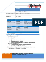 Psychology Paper No. 3: Qualitative Interview Method