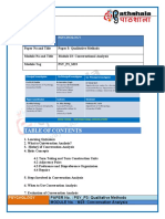 Subject Psychology: PAPER No.: PSY - P3: Qualitative Methods MODULE No.: M23: Conversation Analysis