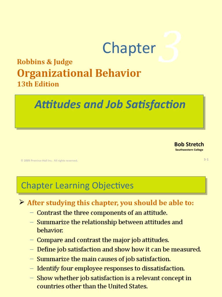 C-3 Attitudes and Job Satisfaction | PDF | Attitude (Psychology) | Job ...