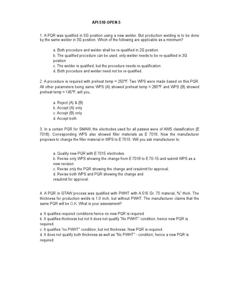 Api 510 Open 5 | PDF | Welding | Construction