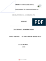SILABO RESISTENCIA MATER I 2020 Ok. PDF