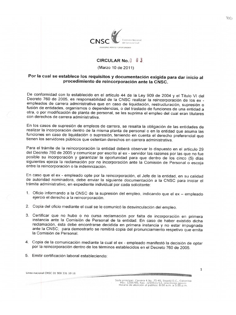 Circular 003 de 2011 PDF | PDF