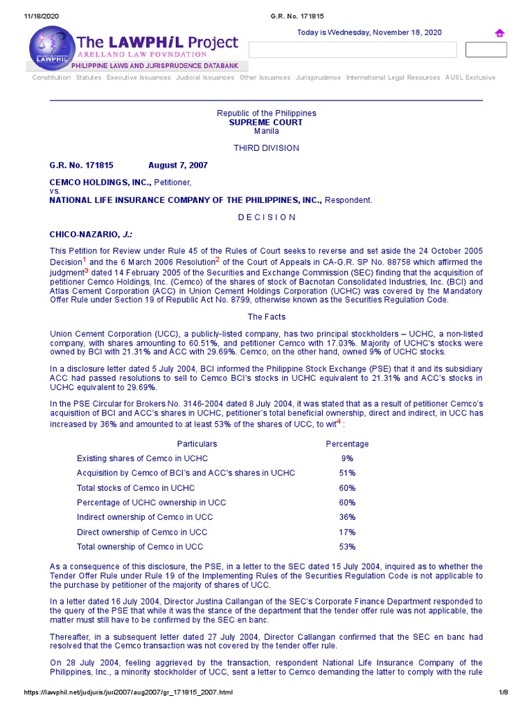 CEMCO HOLDINGS, INC. v. NATIONAL LIFE INSURANCE COMPANY OF THE